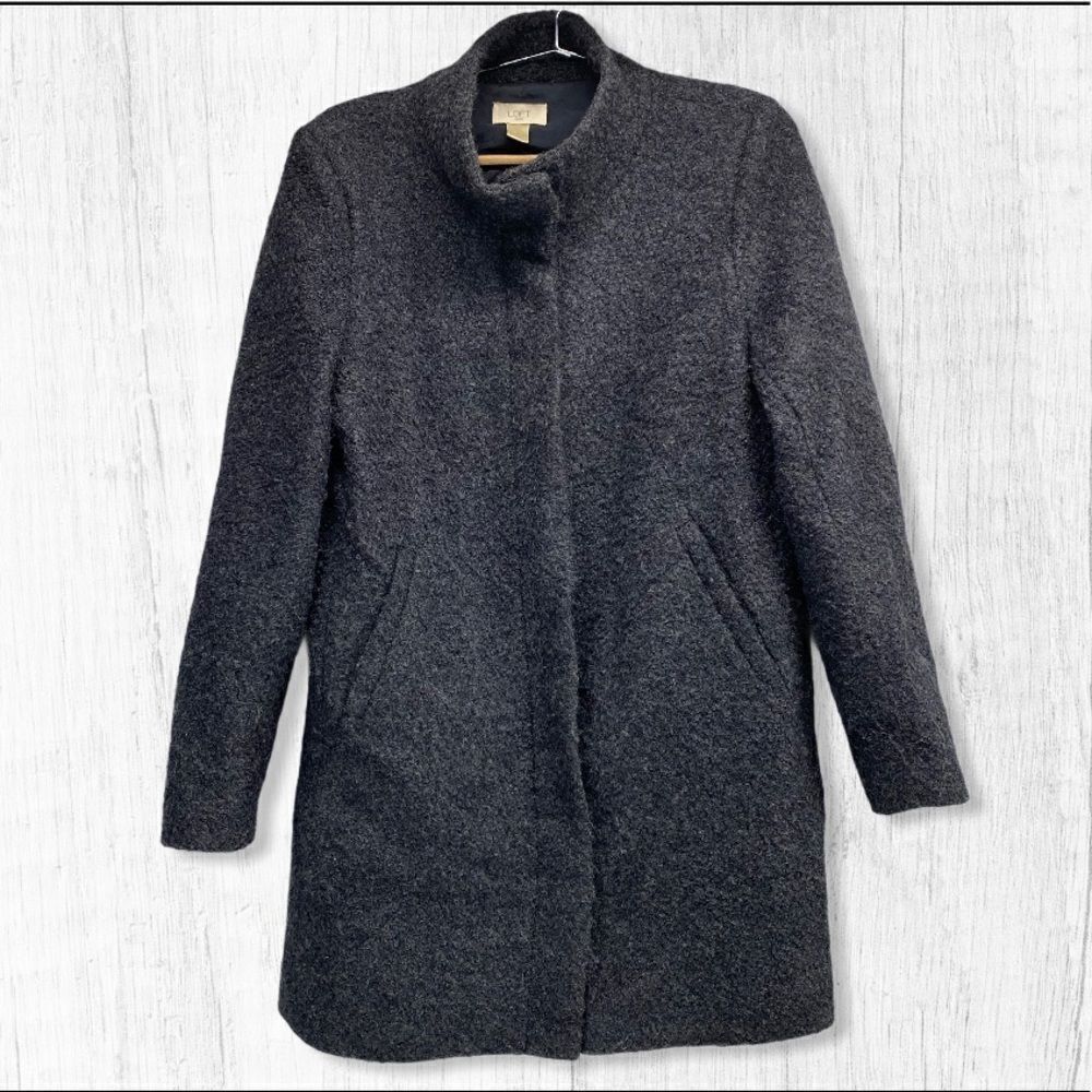 LOFT Charcoal Gray Zip Coat size medium
